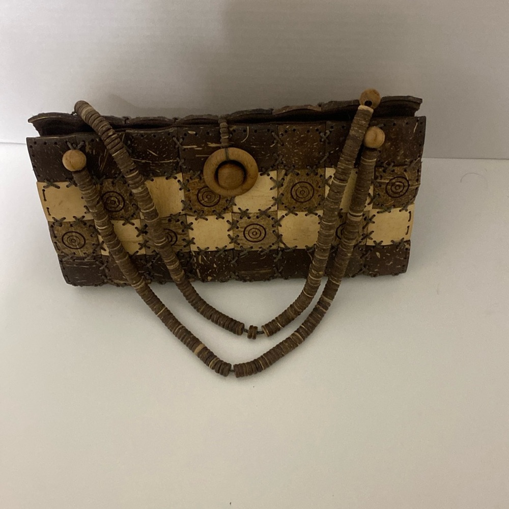 Nice coconut shell purse unknown brand